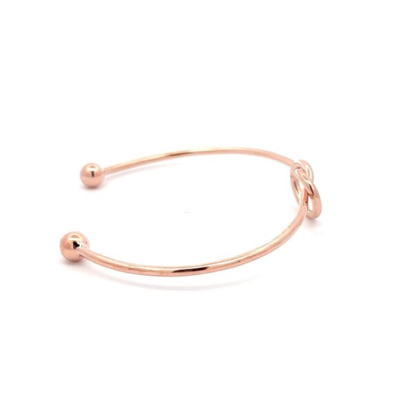 925 Sterling Silver Cuff Bangle Bracelet Size 6.25 inches Center Knot - Picture 9 of 11